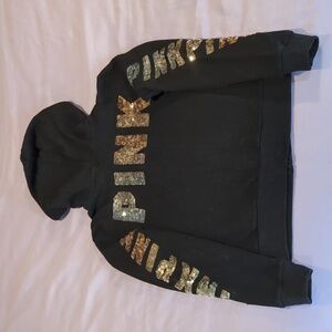 PINK XS full zip bling hoodie
